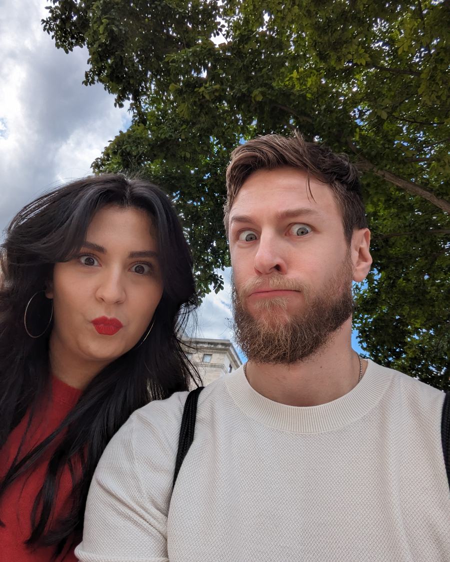 Megan and Tyler making silly faces